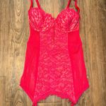 Victoria's Secret Victoria Secret Pink Red Lace Corset Slip Dress - 36C Photo 0