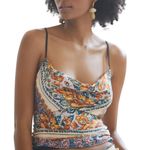 Anthropologie Women's Printed Cowl Neck Cutout Back Floral Blouse Size XS Photo 2