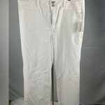 Soft Surroundings New  White Denim Jean Size 16 2 Button Straight Wide Leg Photo 0
