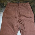 Garage Denim Brown Street Wide Leg Raw Hem Jeans Photo 7