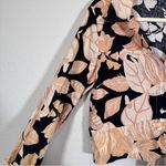 Rachel Zoe  Black Tan Linen Button Down Shirt Womens L Tie Front Beachy Summer Photo 8