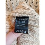 POL Knit Cardigan Vest Sweater Beige Crochet Open Front Sleeveless Medium FST361 Photo 3