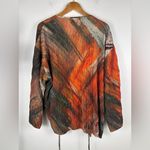 ZARA  Medium Women's Pleated Orange Kimono Wrap Top‎ Bohemian Wide Sleeves Hippie Photo 5