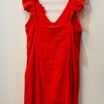 Karlie orange red  boutique dress button ruffle button front size Large Photo 5