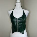 Tiger Mist  Dark Green Faux Leather halter top size S NWT Photo 5
