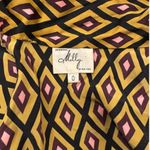 Milly  of New York Gold Diamond Geometric 100% Silk Blouse Size 0 Photo 2
