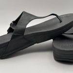 FitFlop FitfFlop Womens Sandals The Skinny Size 10 Black Slip On Thong Shoes Photo 6