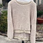 Hers & Mine Oversized Fluffy Cozy Light Tan Pullover Boutique  High Low New Photo 10