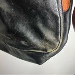 Fossil  Harper flap crossbody bag black leather brown leather strap medium size Photo 5