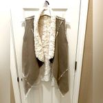 Altar'd State  Suede Faux Fur Vest brown white open front size Medium Photo 1