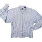 Liz Claiborne Lizwear Vintage Blue Pin Stripe Darted Waist Button Up Shirt size Small Photo 0