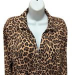 ZARA  Leopard Print Chiffon Blouse Relaxed Full Sleeve Pockets Sexy Sz XL Career Photo 3