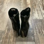 Karl Lagerfeld Black Peep-Toe Heeled Boots Size 5.5 Photo 5