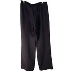 Armani Collezioni 8 Pants Trouser Black Wide Leg Flat Front Luxury Designer Silk Photo 1