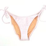 J.Crew Ribbed Curved Waist Cheeky String Bikini Bottom in Light Pink Size L Photo 1