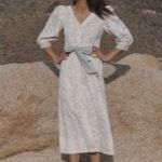 Rebecca Taylor  cotton linen blend garden eyelet dress NWT Photo 3
