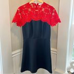 Sandro Paris Gigi Black Red Lace A-line Mini Dress Designer Emily in Paris Photo 3
