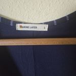Marine layer Lexi Daytime Midi Knit Rib Tank Dress Size Large Navy White Stripe Photo 2