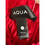 AQUA  Smocked Strapless Top Red Crop Ruched Summer Blouse Women's‎ Size M Photo 4