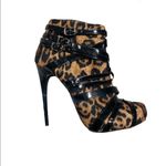 Liliana  Rejoice Women leopard cross cross wrap strap zip stiletto bootie size 6 Photo 1
