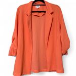 Andree by Unit  size medium women’s orange blazer with pockets roll tab sleeve Photo 0