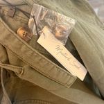 Mustard Seed  Green Self Tie Paper Bag Shorts Photo 2