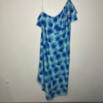 Vineyard Vines Vineyard Vine electric palm one shoulder dress hi-low hem blue women’s size 12 Photo 5