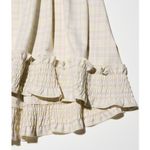 GU (Uniqlo) x Rokh Smocking Camisole Dress in Cream Plaid Tan Size M Photo 5