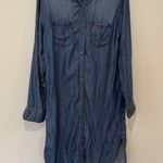 Rails Dark Wash Chambrah Denim Pullover Collared Shirt Midi Dress Sz Small 1650 Photo 0