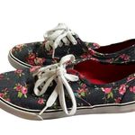 Mossimo Supply Co. denim floral print low top lace sneakers women’s size 7 Blue Photo 6