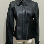 Vintage Black Leather Jacket Sz Med 90s Photo 0