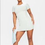 Pretty Little Thing New Sage Green Slinky Underbust Short Sleeve Bodycon D… Photo 2