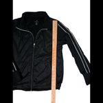 Tangerine  Jacket Women's Size Medium Active Stripe Track Black White Stripes Photo 1