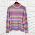 BeachLunchLounge Ombre Rainbow Mock Neck Sweater Large Space Dye Stripe Photo 9