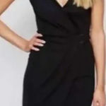 Lafayette 148  Wrap Belted Cap Sleeve Black Dress Size 8‎ Photo 1
