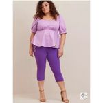 Torrid NWT  Disney Tangled Rapunzel Peplum Top Purple Stretch Poplin‎ Size 3X Photo 2
