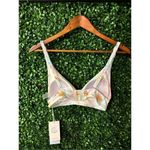 Johnny Was  Calme White and Multicolor Bikini Top Adjustable Straps Size Small NW Photo 3