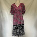 London Times Y2K Babydoll Dress Sz 6 Festival Indie Boho Geometric Retro Bold Photo 9