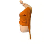 Garage  women's small cropped long sleeve, mustard yellow Photo 2