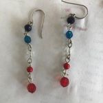 Handmade Patriotic Flip Flop Necklace Earrings  VTG Photo 3