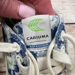 Cariuma Art Edition Canvas Low Top Sneakers Blue Wave Print Lace Up Women's 5.5M Size 5.5 Photo 7