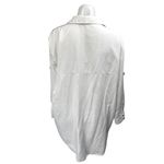 ZARA Women's White Long Sleeve Button Down Oversized Pocket Blouse Shirt Top M Photo 1