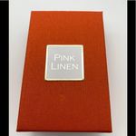 NWT Pink Linen Silver Dangle cocktail Earrings Sparkle holiday wedding beaded Photo 2