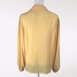 Vintage Jebb Levy Button Up Blouse Sheer Yellow 80s Size Medium Large Photo 4