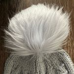 The North Face Oh Mega Faux Fur Pom Pom Beanie Hat Dusty Periwinkle Cable Knit Photo 3