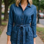 Style & Co  Dark Wash Denim Belted Dress Size Small-NWT Photo 0