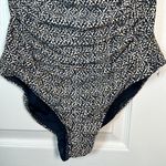 Niptuck Gold Tan Navy Blue Sweetheart Neck Swimsuit Size 8 EUC #1324 Photo 2