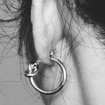 Classic hoop Minimalist knot hoops earrings small hoops earrings silver hoop earrings Photo 1