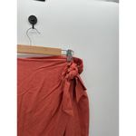 Skies Are Blue  Pink Jolie Tie Front Linen Skirt Asymmetrical Women Large NWT Photo 4