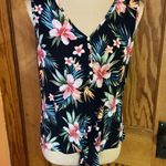 Naïf bright sleeveless floral belly top Blue Size M Photo 5
